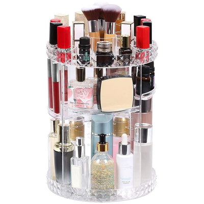 360° Rotating Crystal Makeup Organizer